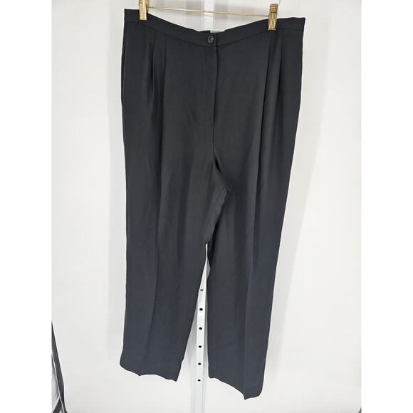 Le Suit Womens Black Button Closer Straight Leg High Rise Polyester Pant Size XL - Picture 1 of 4